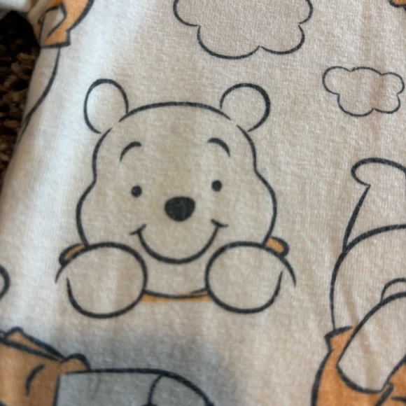 6-9mo Disney Baby Winnie the Pooh One-Piece Footies Sleepers Set Lot of 2 Yellow - Picture 5 of 8